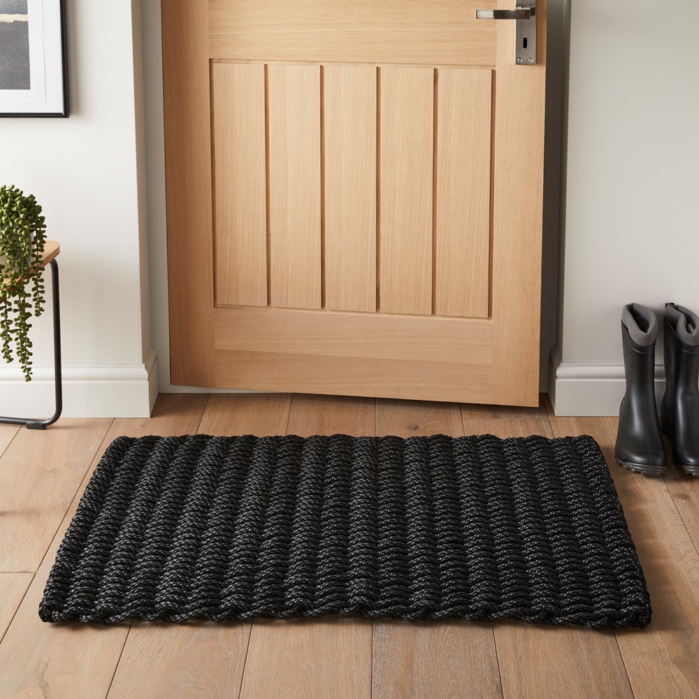 Didsbury Braided Rope Doormat in Charcoal Grey